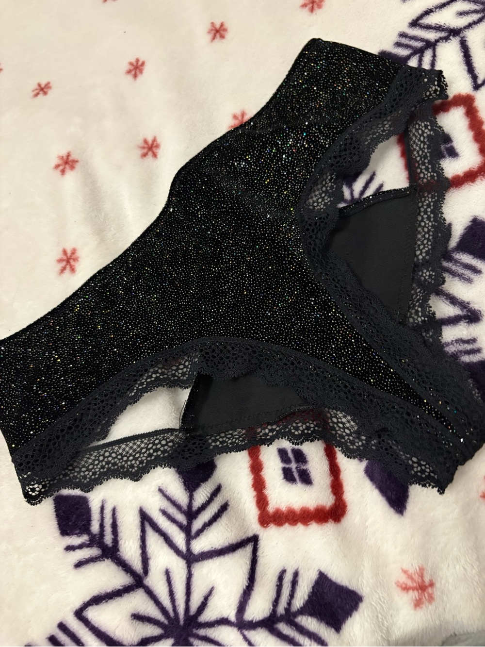 La Senza Black Sparkle Panty Size Small